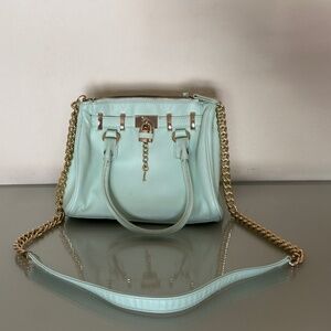 ALDO Mint-Green Satchel Bag - Gold Chain & Top Handle